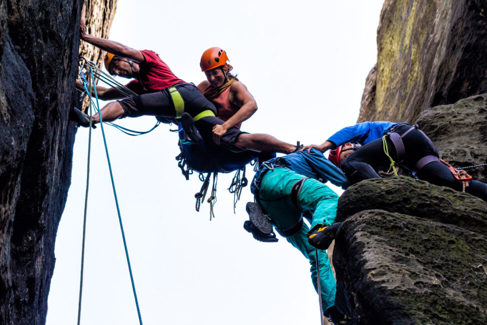 Bergsteigen in Sachsen, sogenannte "Baustelle", Foto: Thomas Böhmer